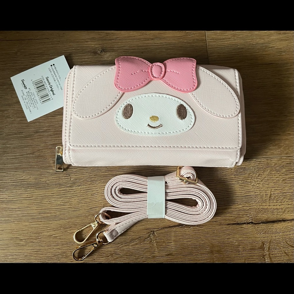 MY MELODY-NWT Faux Leather Large Clutch with Strap